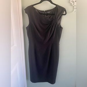 WHBM black/white asymmetrical neck line sheath dress